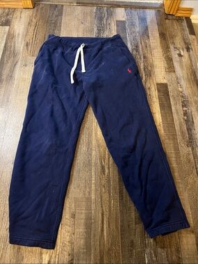 Polo by Ralph Lauren Navy Sweatpants with White Drawstring